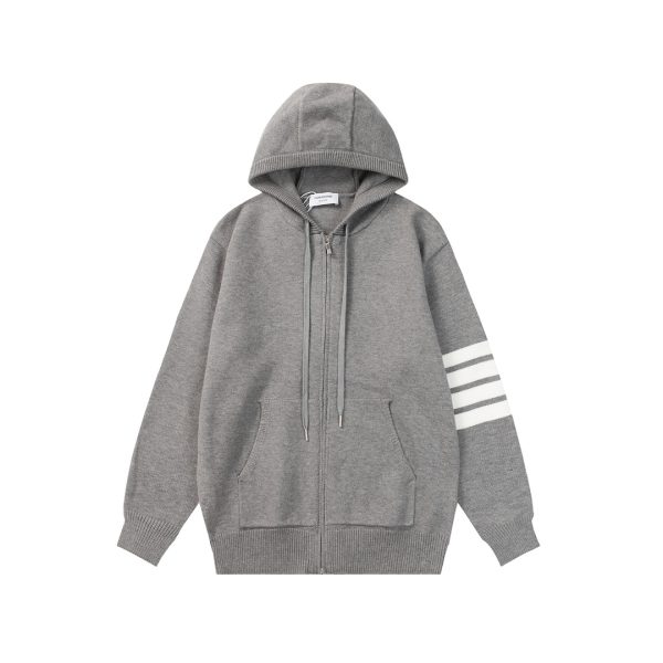 High Quality Thom Browne Jackets Gray Wool Jacquard Collection