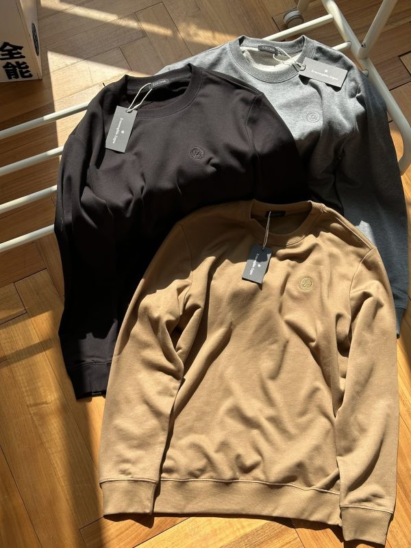 Best Selling Zegna Sweater Black Wool Logo Collection