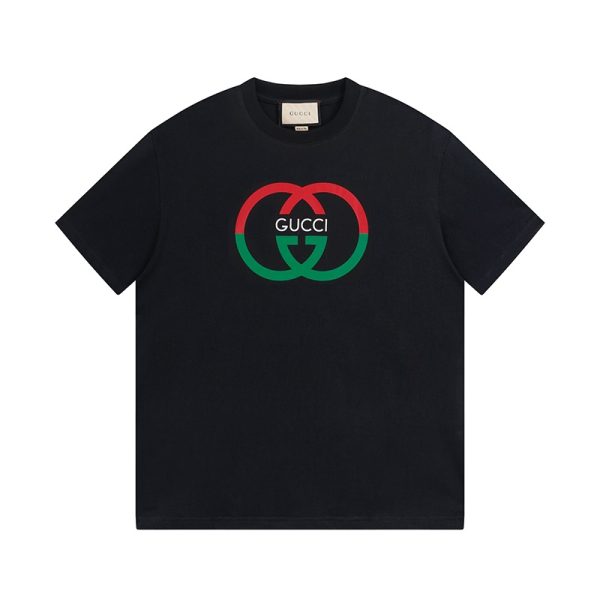 Premium Gucci T-Shirt Black Cotton Sporty Collection