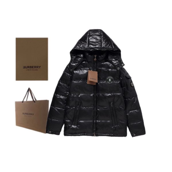 Premium Burberry Down Jackets White Logo Collection