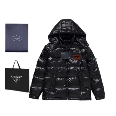 High Quality Prada Down Jackets White Logo Luxury