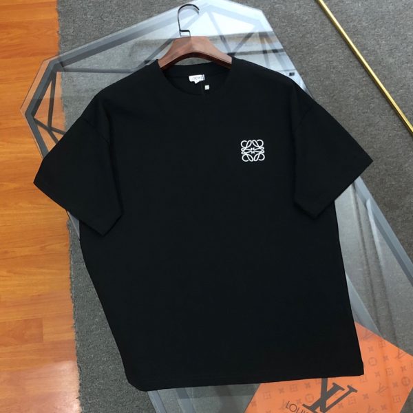 High Quality Loewe Short Sleeves White Cotton Embroidered Luxury