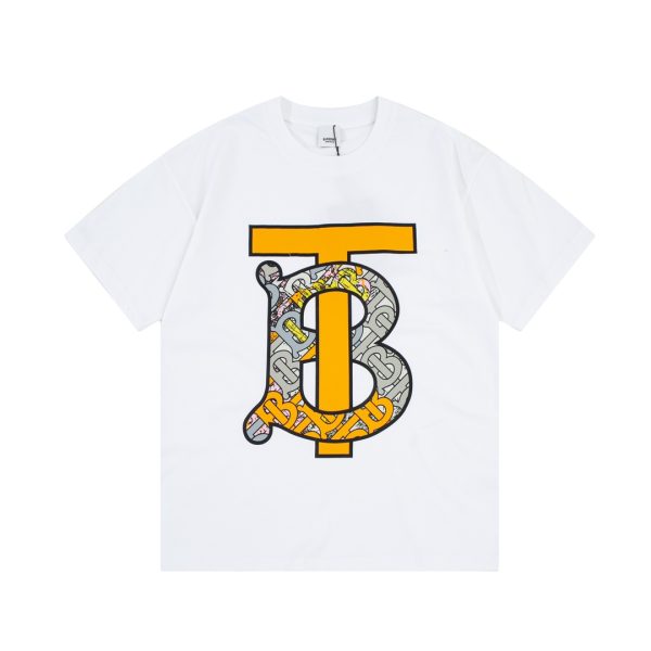 Luxury Burberry Short Sleeves Black Logo Collection