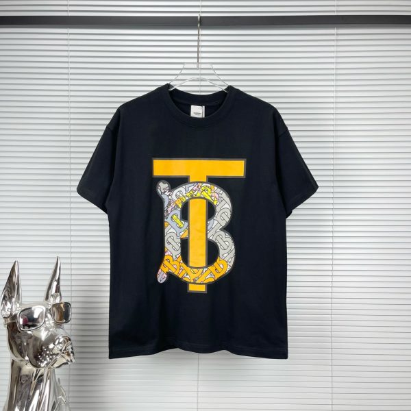 Luxury Burberry Short Sleeves Black Logo Style