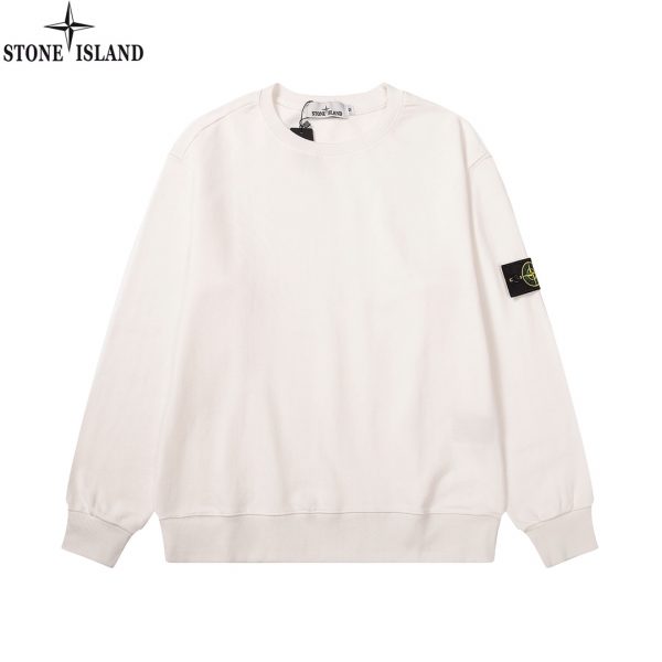 High Quality Stone Island Sweatshirts Black Cotton Sporty Luxury