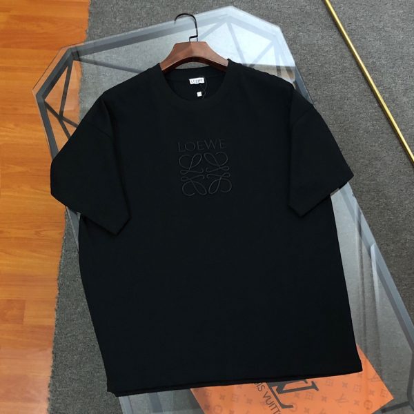 High Quality Loewe Short Sleeves White Cotton Embroidered Collection
