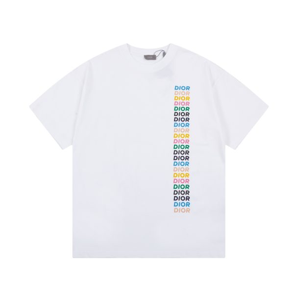 Luxury Dior Short Sleeves Rainbow Print Collection