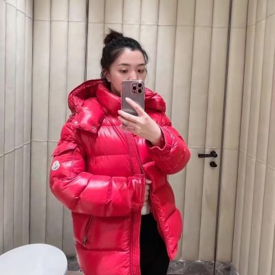 Premium Moncler Coats White Nylon Classic Luxury