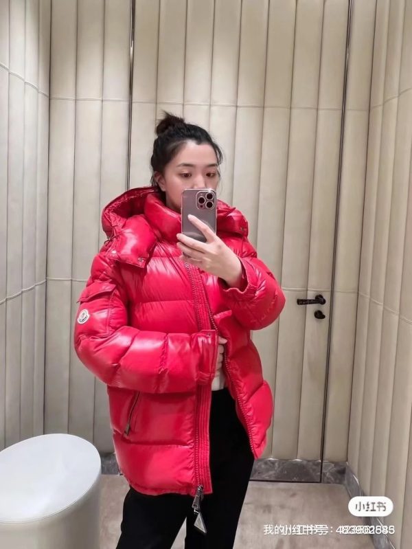 Premium Moncler Coats White Nylon Classic Luxury
