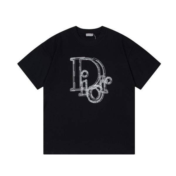 High Quality Dior Short Sleeves Black Monogram Luxury
