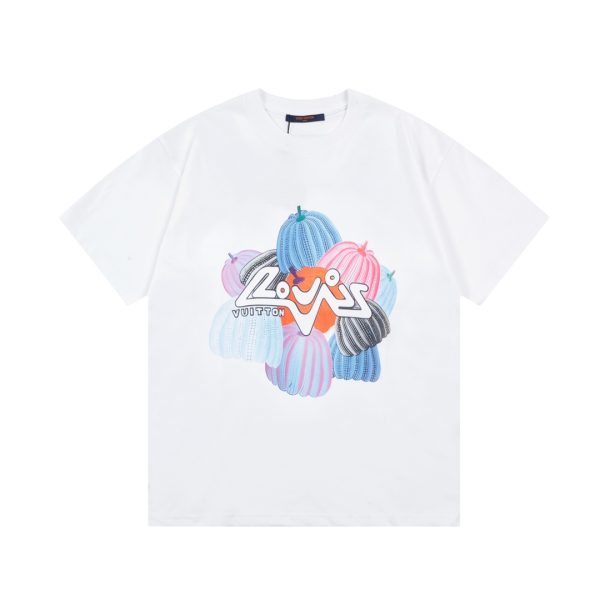 Premium Quality Louis Vuitton Short Sleeves White Print Collection