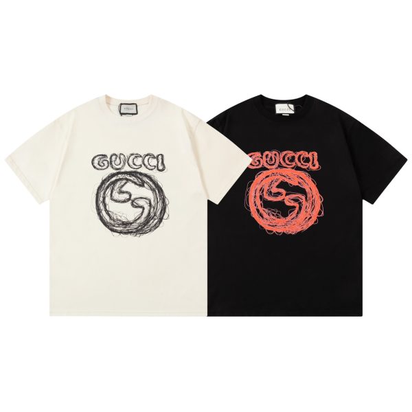 Premium Gucci Short Sleeves Black Logo Collection