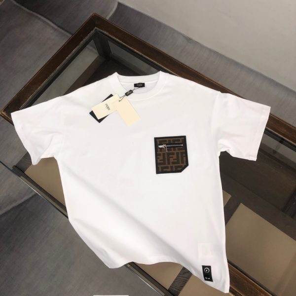 Luxury Fendi Short Sleeves Black Cotton Luxury