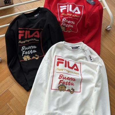 Premium Fila Sweatshirts Black Cotton Print Collection