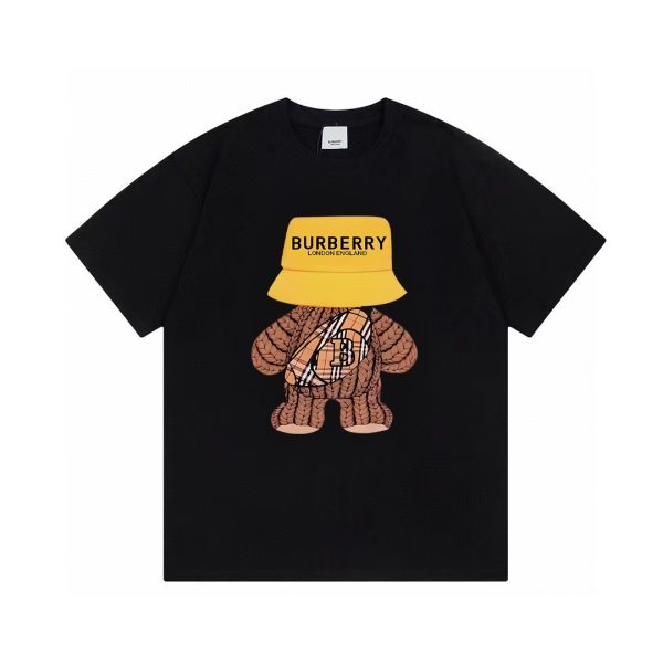 Luxury Burberry Short Sleeves Black Classic Style