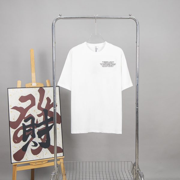 High Quality Burberry Short Sleeves White Cotton Logo Collection