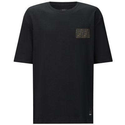 Premium Fendi Short Sleeves Leather Logo Style