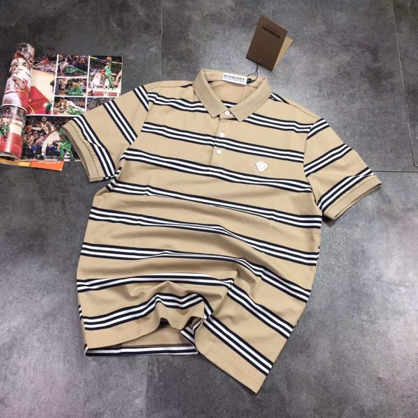 Premium Burberry Short Sleeves Black Striped Luxury