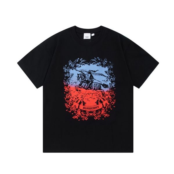 Luxury Burberry Short Sleeves Black Gradient Style