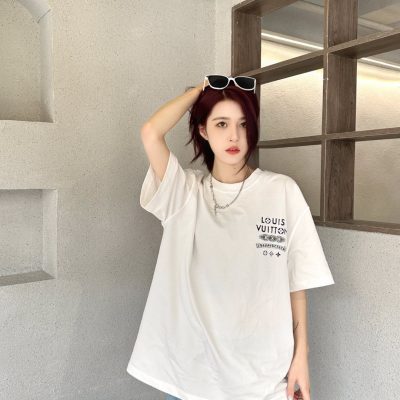 Luxury Louis Vuitton Short Sleeves Cotton Logo Luxury
