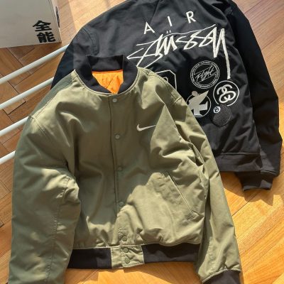 Premium Quality Nike Jackets Black Cotton Logo Collection