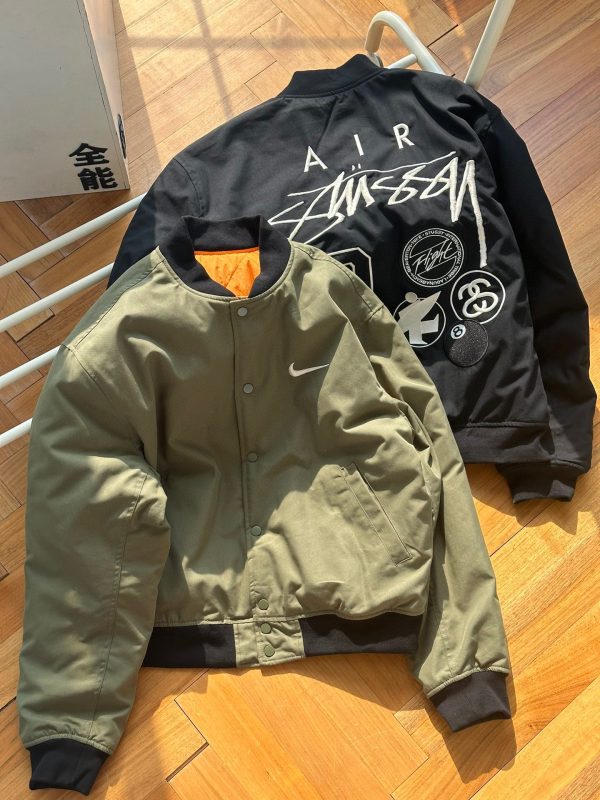 Premium Quality Nike Jackets Black Cotton Logo Collection