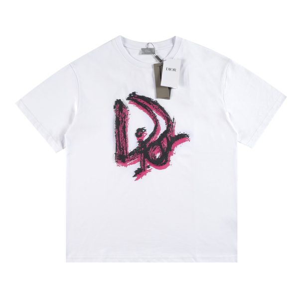 High Quality Dior Short Sleeves Black Cotton Logo Collection