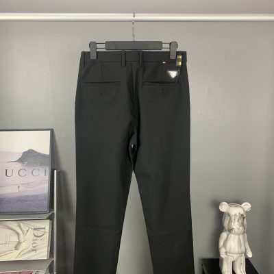 Premium Prada Trousers Black Silk Casual Style