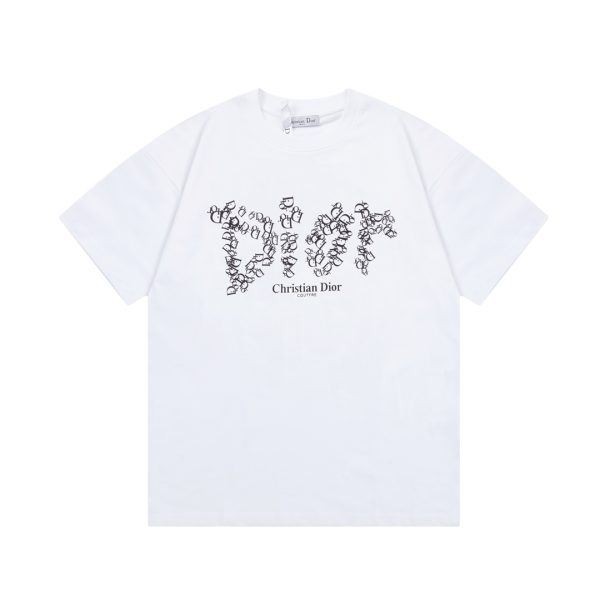Best Selling Dior Short Sleeves White Print Luxury