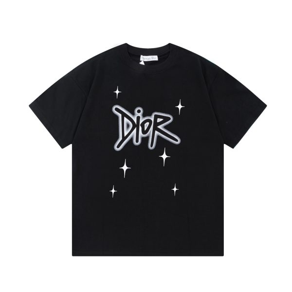 High Quality Dior Short Sleeves Black Print Luxury