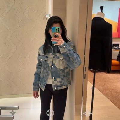 Premium Quality Louis Vuitton Jackets Yellow Denim Camouflage Luxury