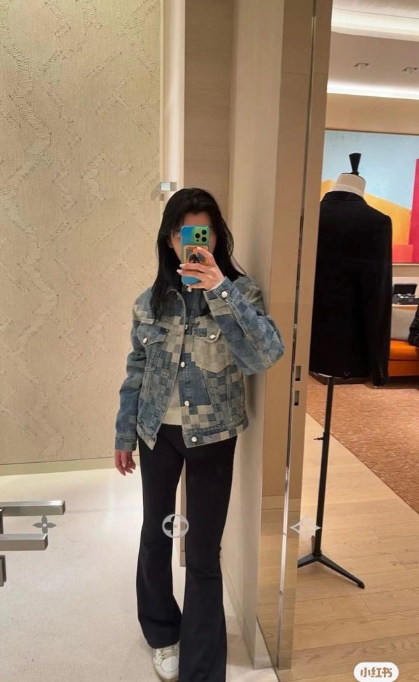 Premium Quality Louis Vuitton Jackets Yellow Denim Camouflage Luxury