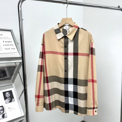 Premium Burberry Long Sleeves Khaki Polyester Casual Style