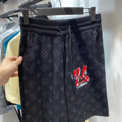 Luxury Louis Vuitton Shorts Black Cotton Jacquard Collection