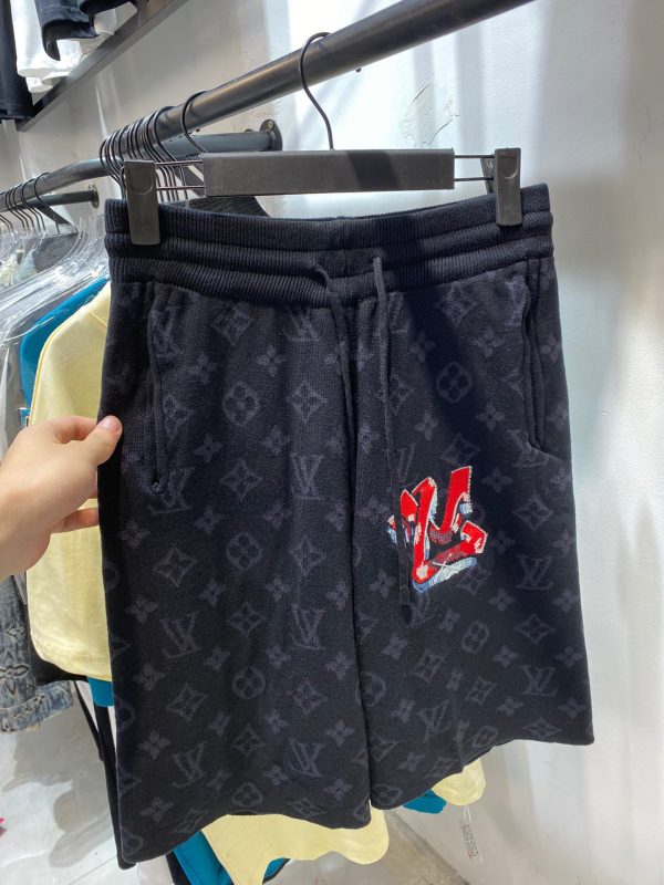 Luxury Louis Vuitton Shorts Black Cotton Jacquard Collection
