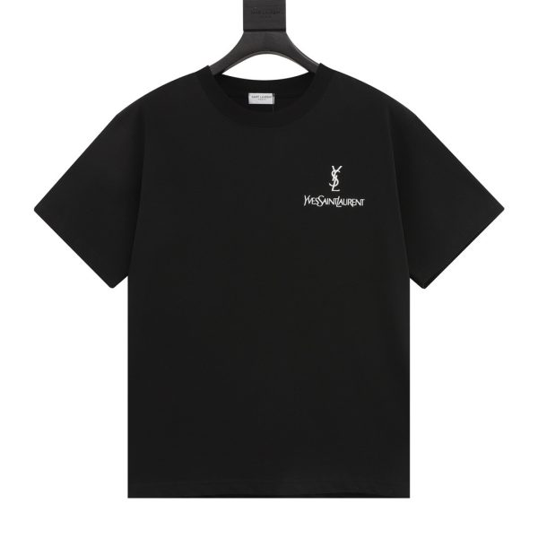 High Quality Saint Laurent Short Sleeves Black Suede Classic Luxury
