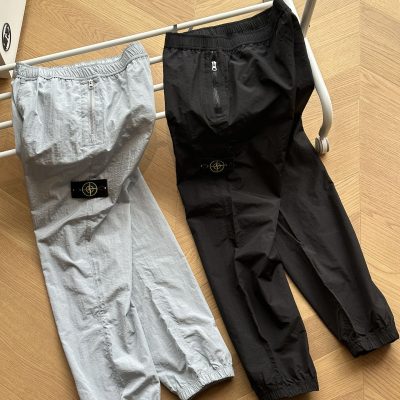 High Quality Stone Island Trousers Black Nylon Solid Collection