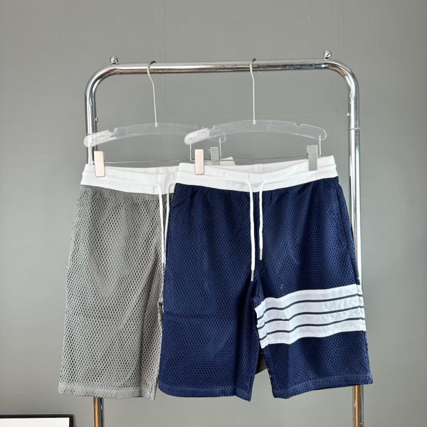 Premium Quality Thom Browne Shorts Navy Breathable Luxury