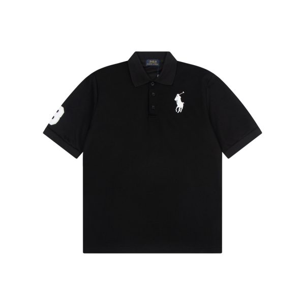 Premium Quality Ralph Lauren Short-Sleeved T-Shirts Black Cotton Logo Collection