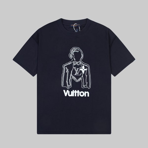Best Selling Louis Vuitton Short Sleeves Black Graphic Luxury
