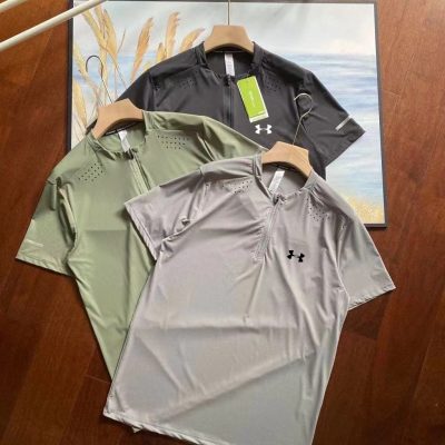 Premium Under Armour Short Sleeves Gray Breathable Style