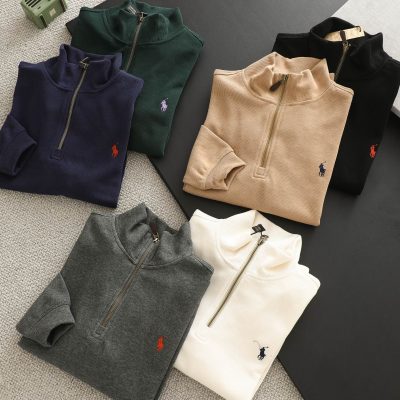 High Quality Ralph Lauren Long Sleeves Black Knit Logo Collection