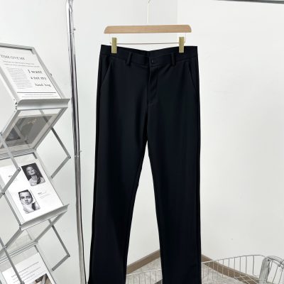 Luxury Prada Trousers Black Leather Casual Luxury