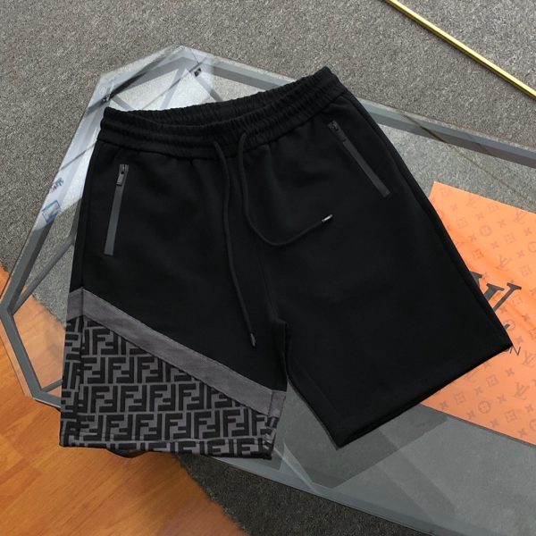 Premium Fendi Sweatpants Black Knit Logo Style
