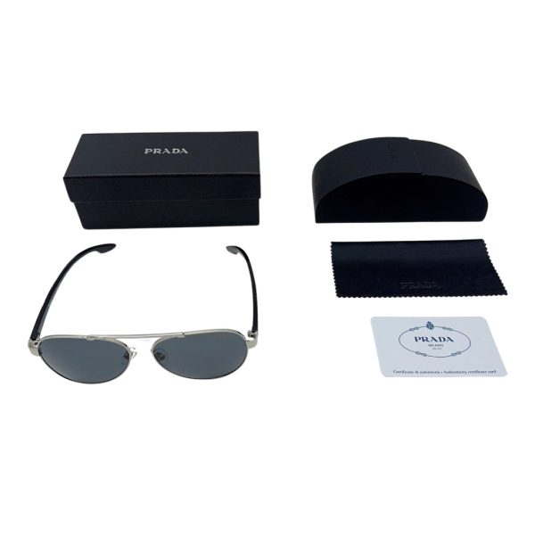 High Quality Prada Glasses Silver Elegant Style
