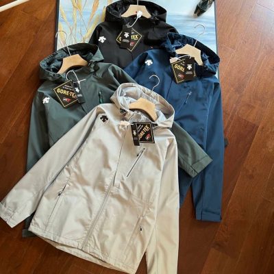 Luxury Descente Jackets Gray Suede Breathable Collection