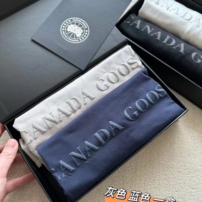 High Quality Canada Goose Short Sleeves Black Cotton Logo Luxury
