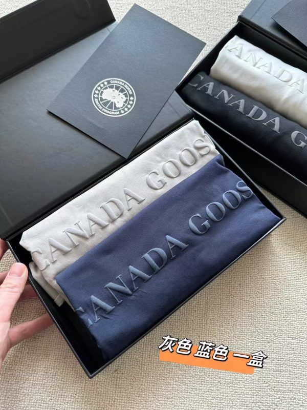 High Quality Canada Goose Short Sleeves Black Cotton Logo Luxury