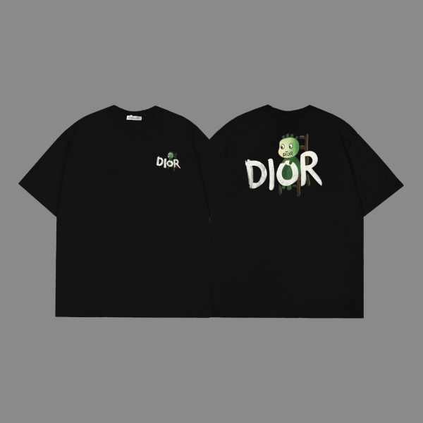 High Quality Dior Short-Sleeved Shirt Black Print Luxury