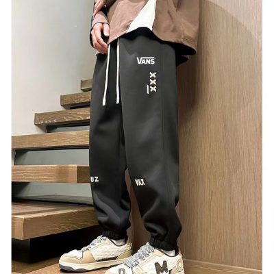 High Quality Vans Trousers Black Cotton Solid Collection